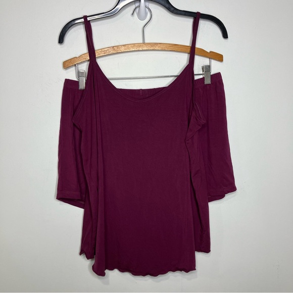 Lates by Kate‎ cami tank and shorts pajama set wine color women’s size large